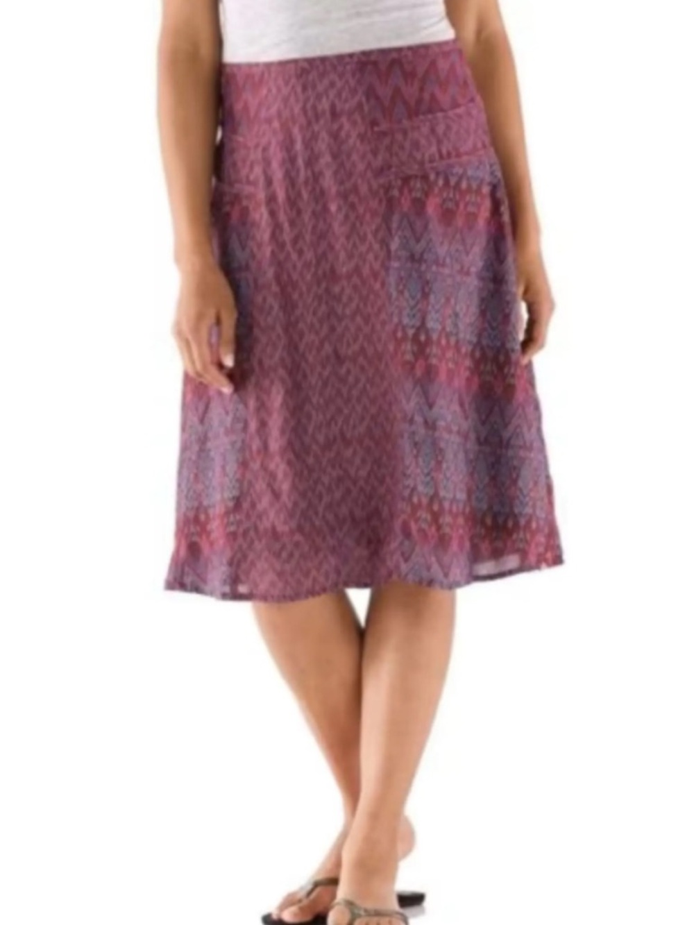 Prana Pink and Purple Patterned A-Line Isadora Skirt - Picture 6 of 6